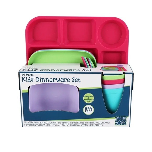 Other - 24-Piece
Colorful Kids' Dinnerware Set New in box